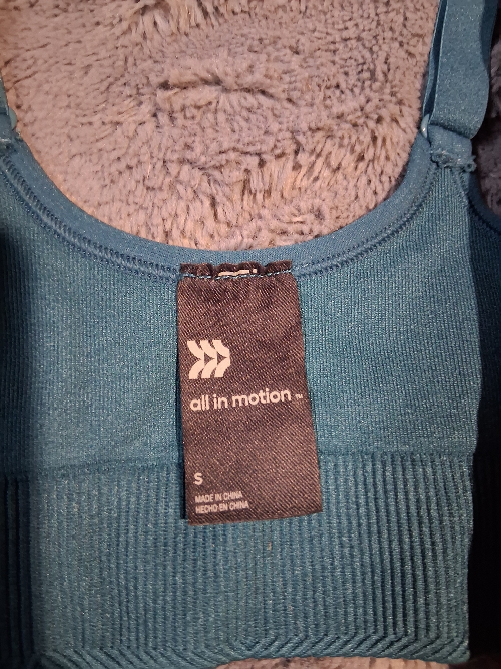 All in Motion Teal Front-Zip Active Wear Sports Bra - Picture 5 of 5